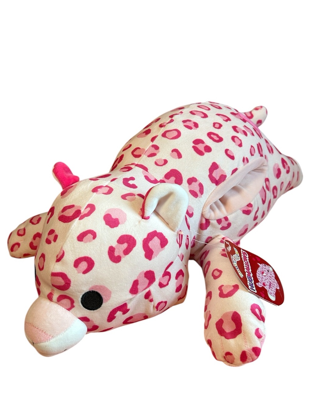 NEW RARE Squishmallow 22" HUGMALLOWS Doreen The Pink Cheetah Soft Plush Huggable